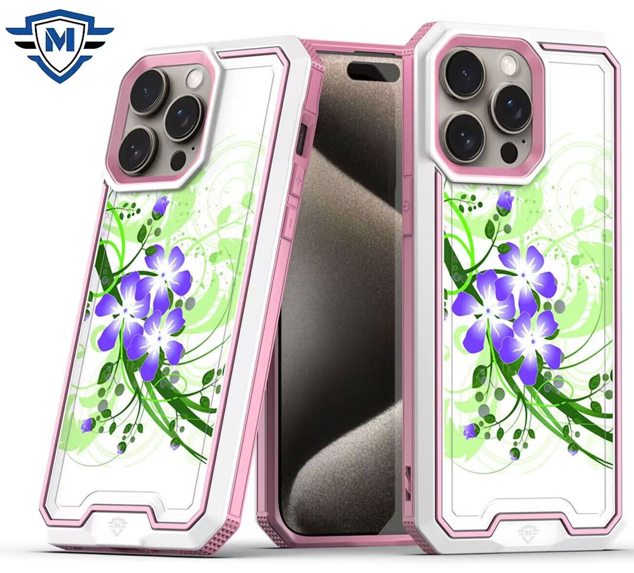 for iphone 15 pro metkase premium rank design fused hybrid in slide out package green floral