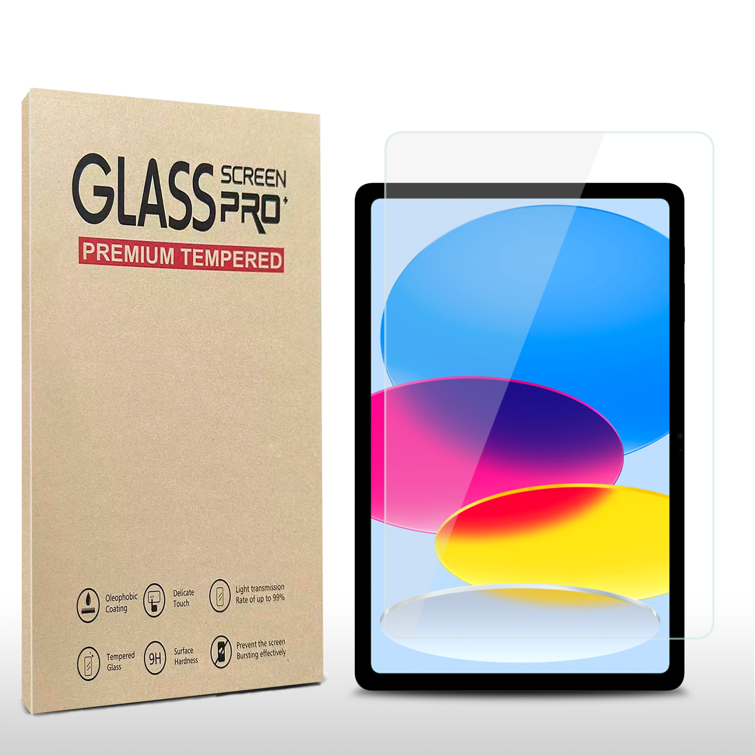 for apple ipad (a16) 2025 / ipad 10th gen 10.9 inch tablet hq ab glue tempered glass .33mm thick