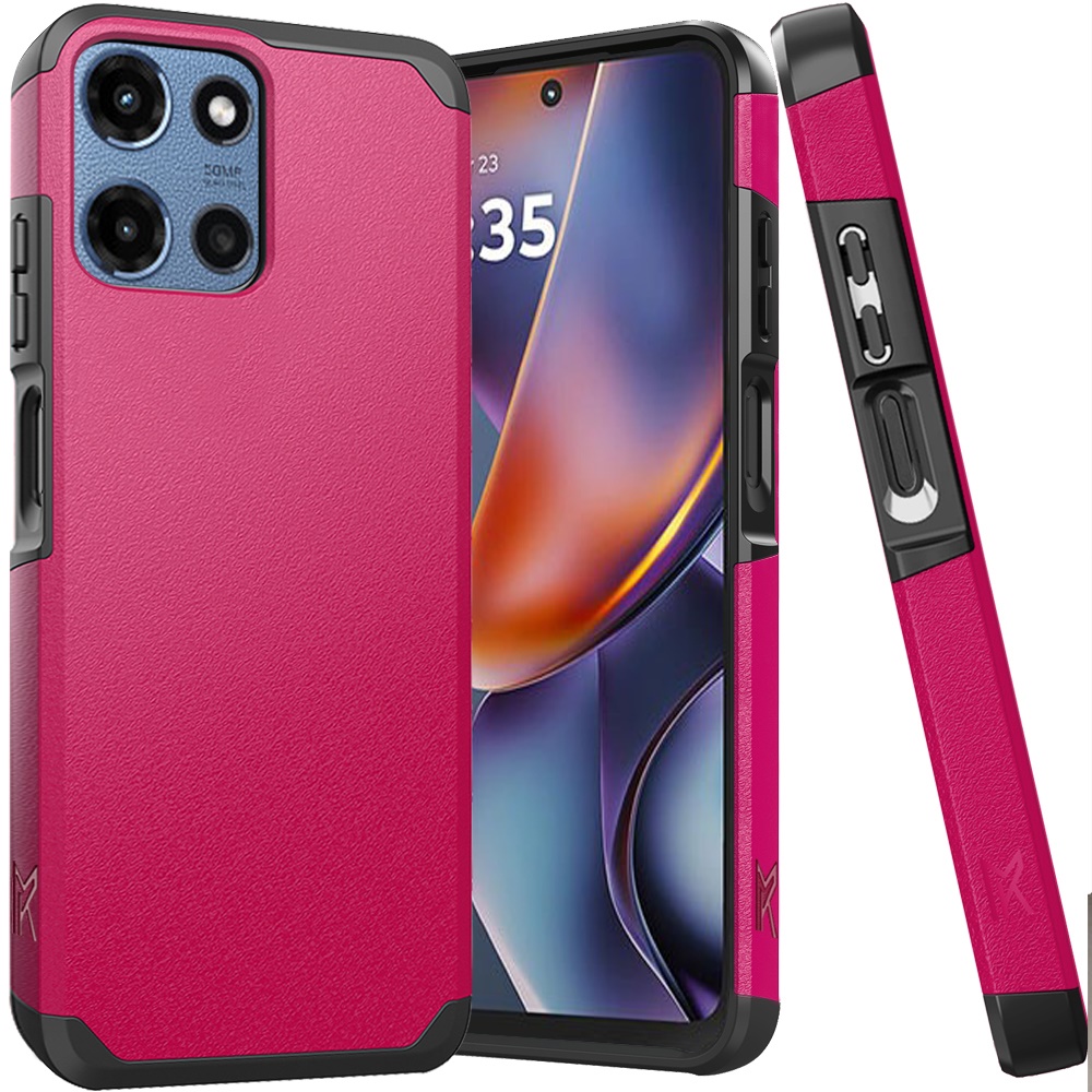 for moto g 5g 2025/2026 g play 2026 (original series) tough strong shockproof hybrid in slide out package hot pink
