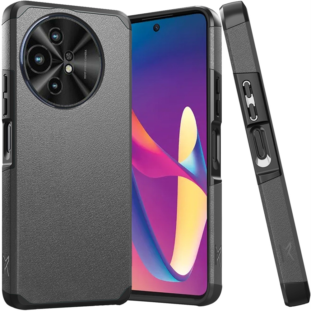 for tcl 50 xl 5g tough strong hybrid (magnet mount friendly) case cover charcoal grey