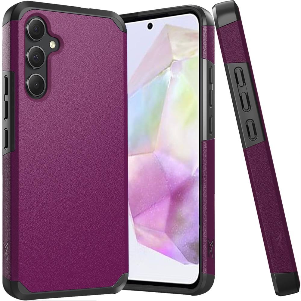 for samsung galaxy a36 / a56 (original series) tough strong shockproof hybrid in slide out package dark purple