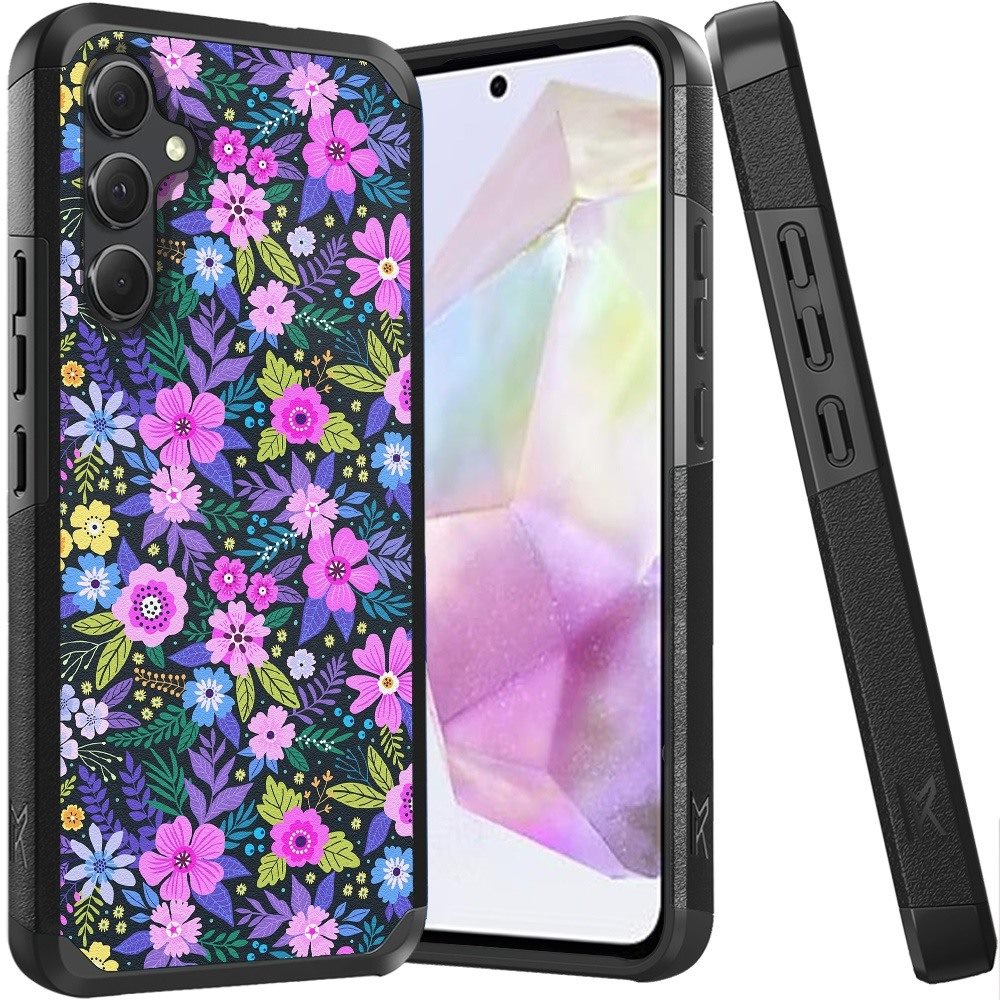 for samsung galaxy a36 / a56 (original series) tough strong shockproof hybrid in slide out package mystical floral boom
