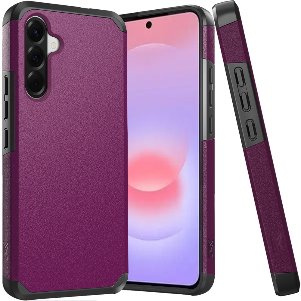for samsung galaxy a37 tough strong hybrid (magnet mount friendly) case cover dark purple