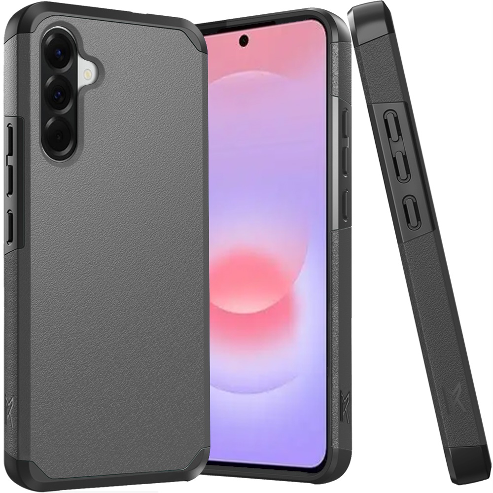 for samsung galaxy a37 tough strong hybrid (magnet mount friendly) case cover charcoal grey