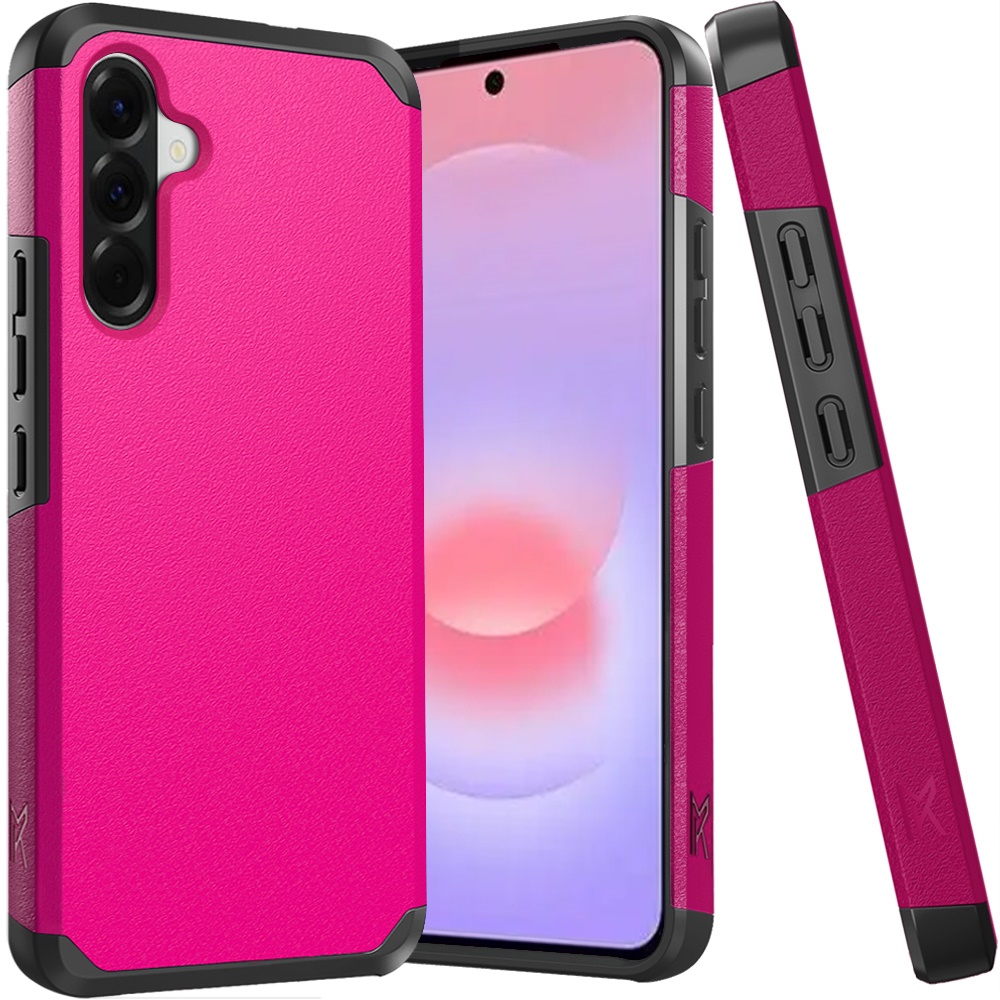 for samsung galaxy a37 tough strong hybrid (magnet mount friendly) case cover hot pink