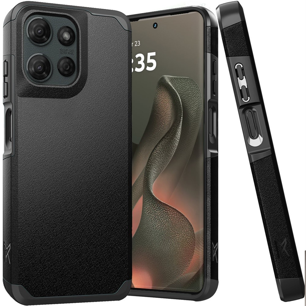 for motorola edge 2025 (original series) tough strong shockproof hybrid in slide out package black