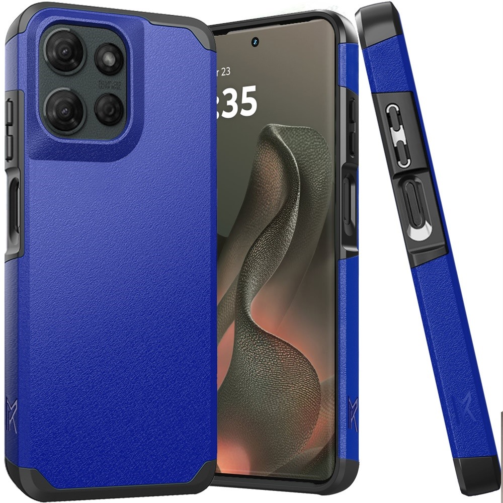 for motorola edge 2025 (original series) tough strong shockproof hybrid in slide out package classic blue