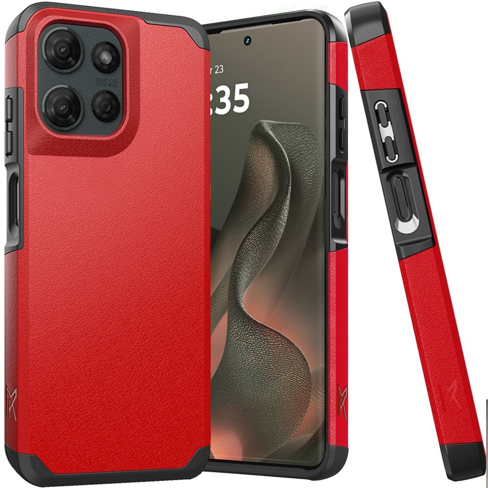 for motorola edge 2025 (original series) tough strong shockproof hybrid in slide out package red