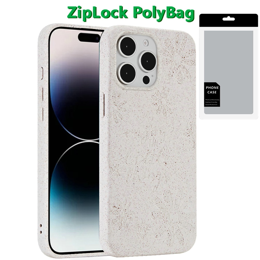[polybag] for iphone 14 pro max 6.7" bio degradable case enjoy little things