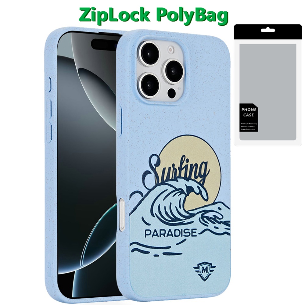 [polybag] for iphone 16 pro 6.3 inch bio degradable case surfing paradise