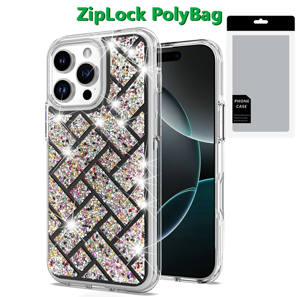 [polybag] for iphone 16 pro 6.3 inch bling hybrid case cover a