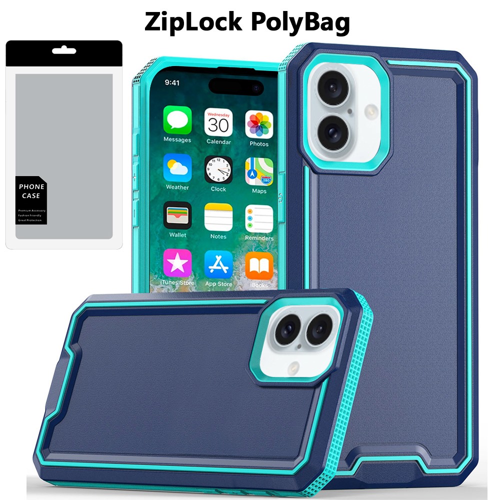 [polybag] for iphone 16 plus 6.7 inch rank tough strong modern fused hybrid blue