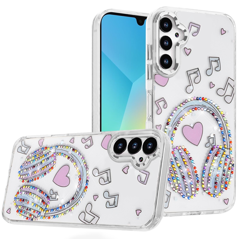 for samsung a16 5g resin epoxy design diamond metal edged hybrid case g