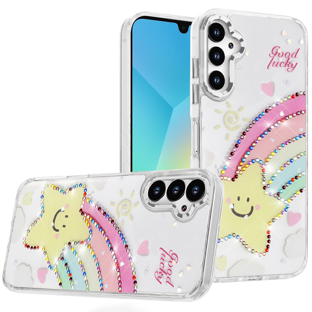 for samsung a16 5g resin epoxy design diamond metal edged hybrid case h