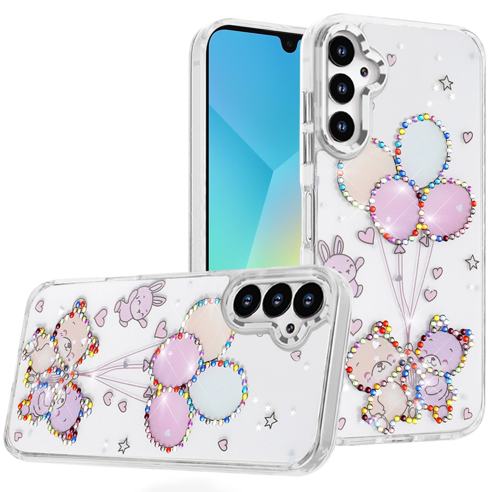 for samsung a16 5g resin epoxy design diamond metal edged hybrid case k