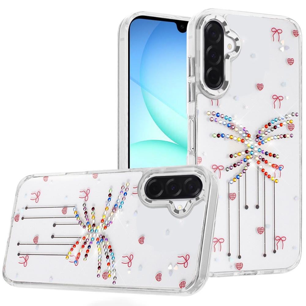 for samsung a17 5g resin epoxy design diamond metal edged hybrid case j