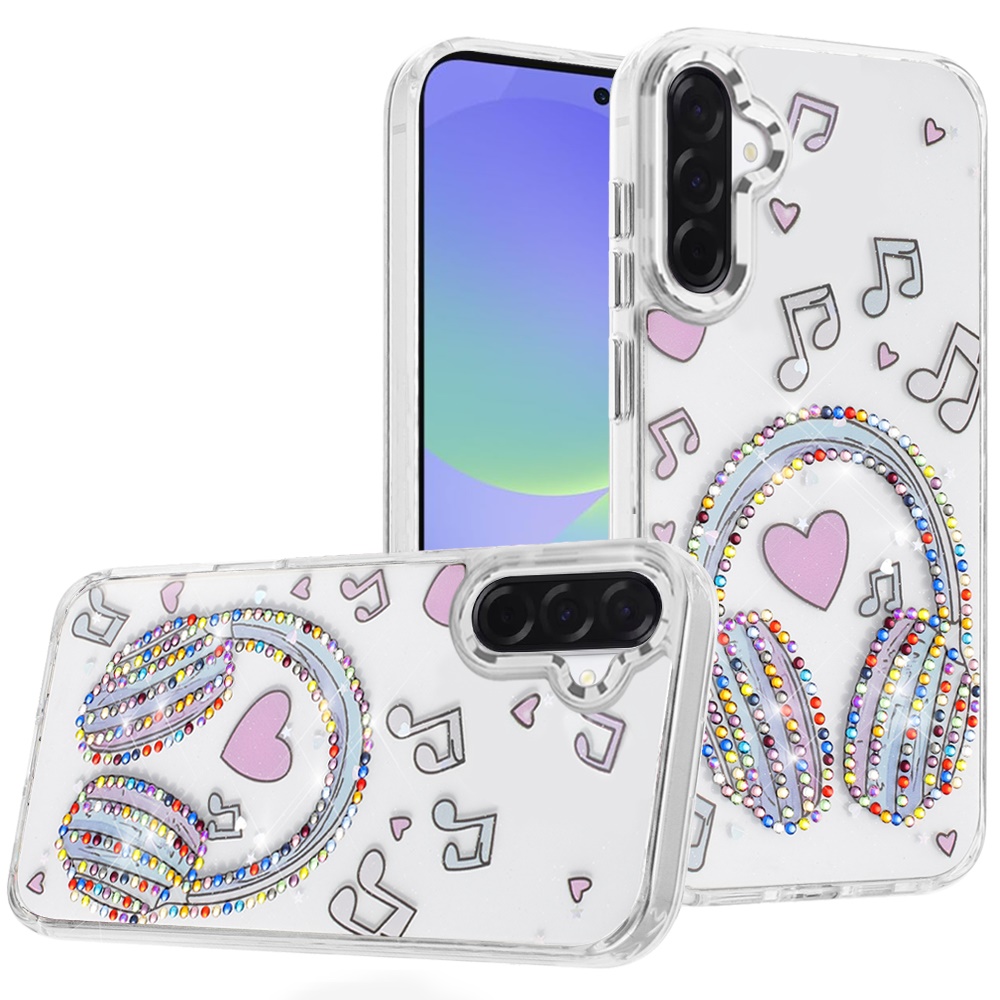 for samsung galaxy a36 / a56 resin epoxy design diamond metal edged hybrid case g