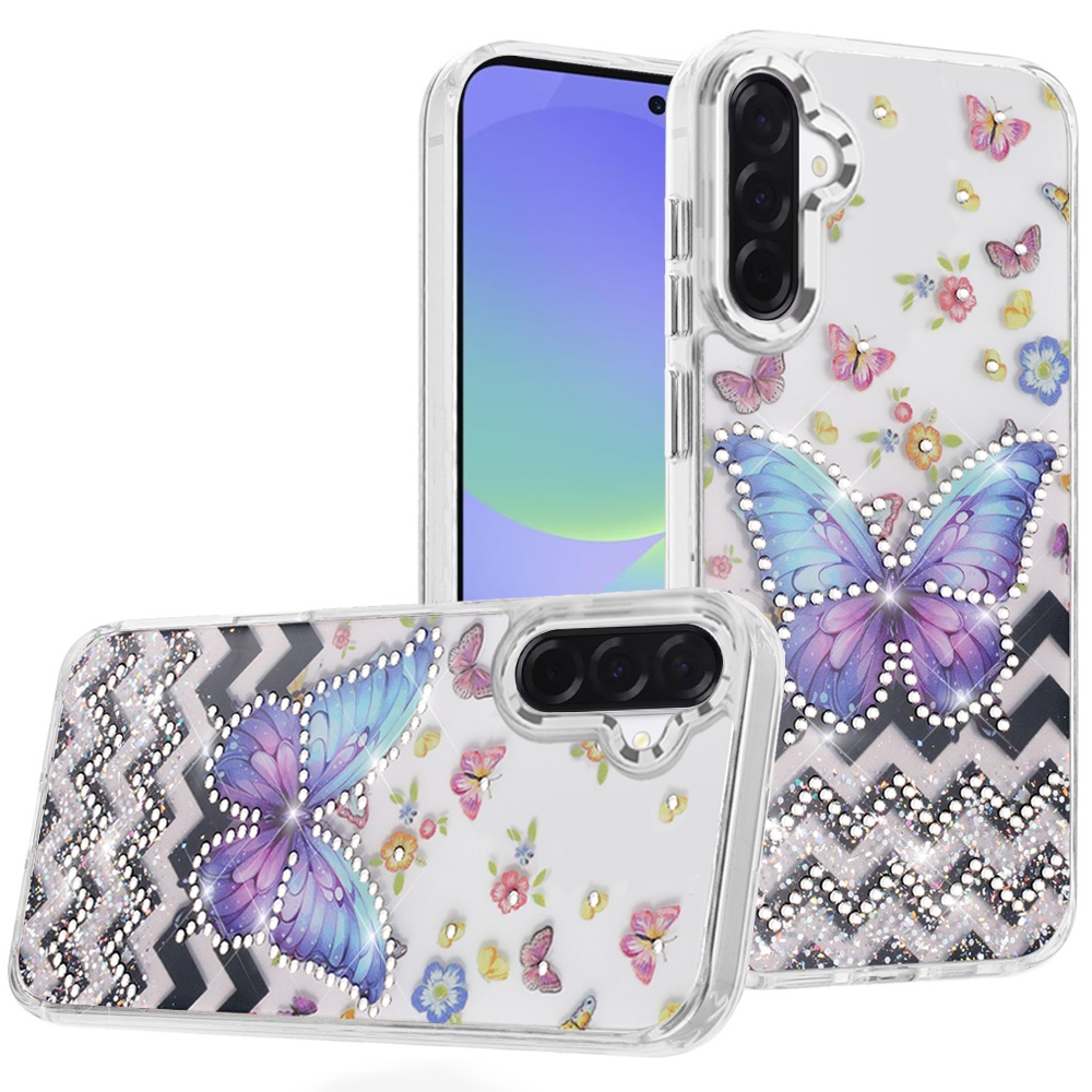 for samsung galaxy a37 resin epoxy design diamond metal edged hybrid case a