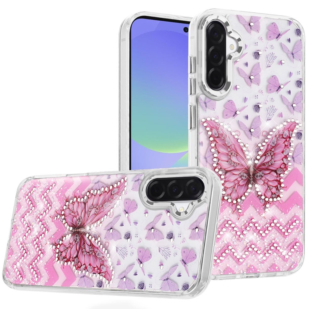 for samsung galaxy a37 resin epoxy design diamond metal edged hybrid case c
