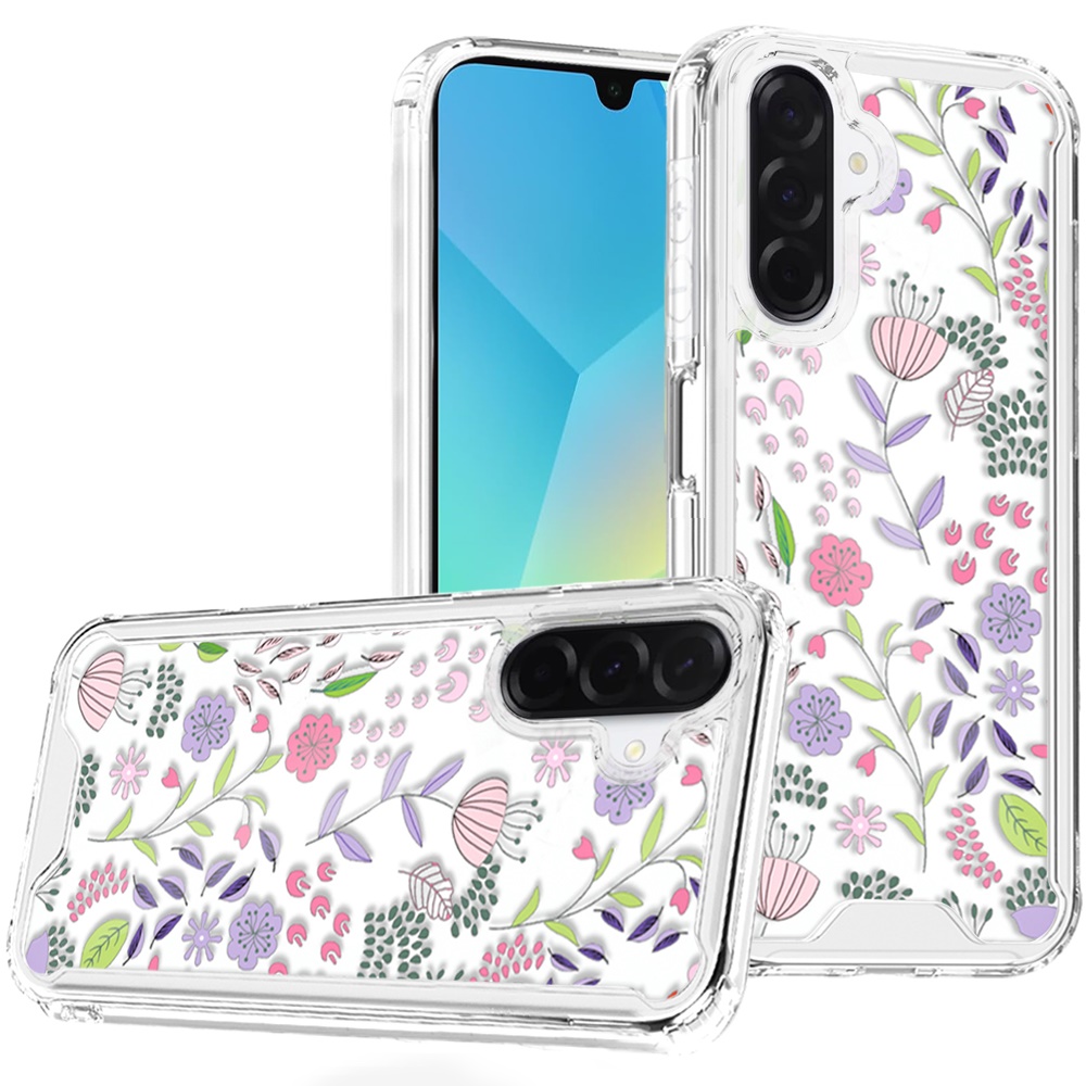 for samsung a16 5g beautiful tpu designs case case purple and green wildflowers