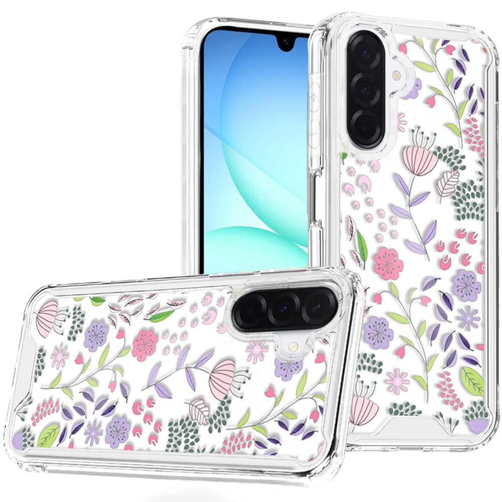 for samsung a17 5g beautiful tpu designs case case purple and green wildflowers