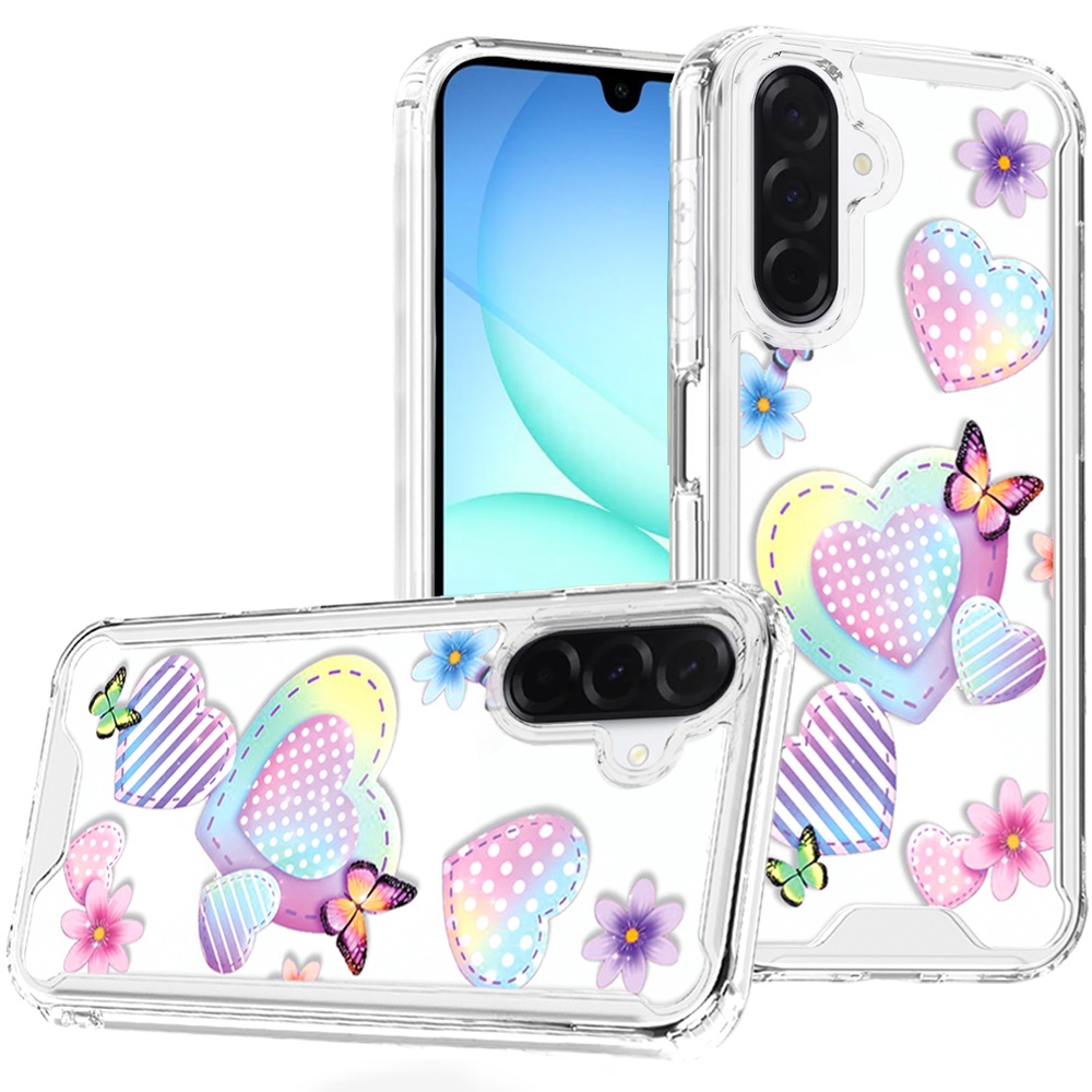 for samsung a17 5g beautiful tpu designs case case pastel hearts with butterflies