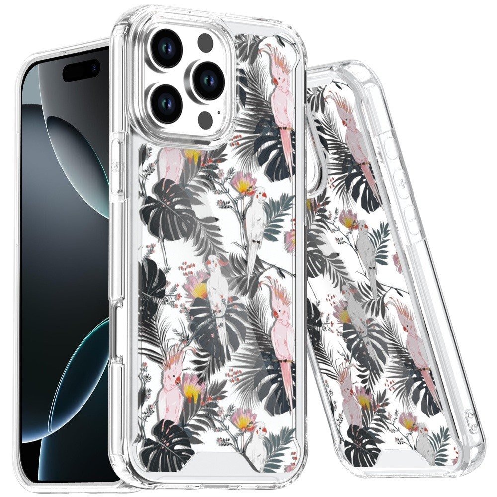 for iphone 16 pro max 6.9 beautiful tpu designs case case tropical flamingo & leaves