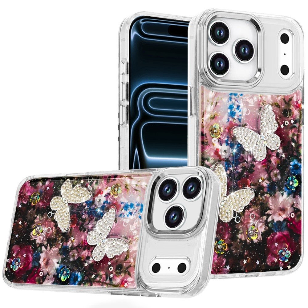 for iphone 17 pro max epoxy glitter butterfly ornaments design hq metal buttons hybrid 8