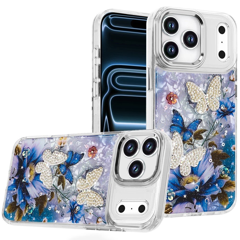 for iphone 17 pro epoxy glitter butterfly ornaments design hq metal buttons hybrid 1