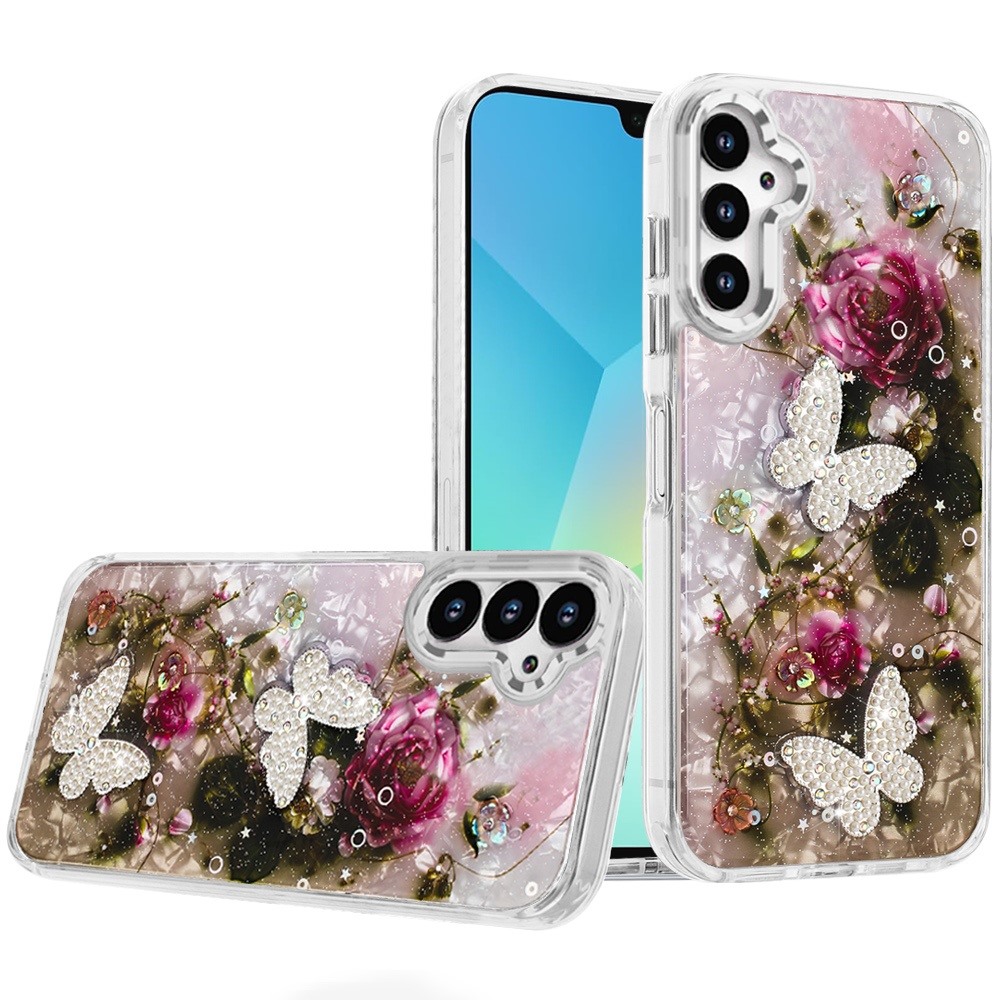 for samsung a16 5g epoxy glitter butterfly ornaments design hq metal buttons hybrid 3