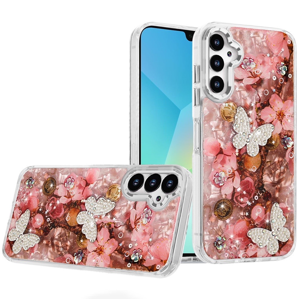 for samsung a16 5g epoxy glitter butterfly ornaments design hq metal buttons hybrid 4