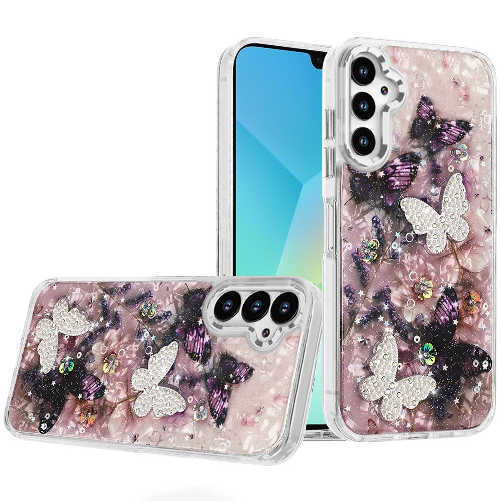 for samsung a16 5g epoxy glitter butterfly ornaments design hq metal buttons hybrid 5