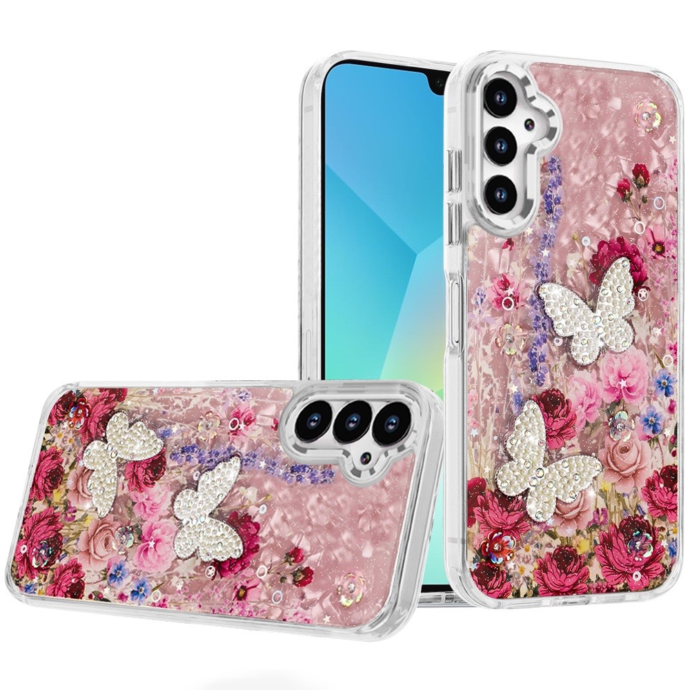 for samsung a16 5g epoxy glitter butterfly ornaments design hq metal buttons hybrid 7