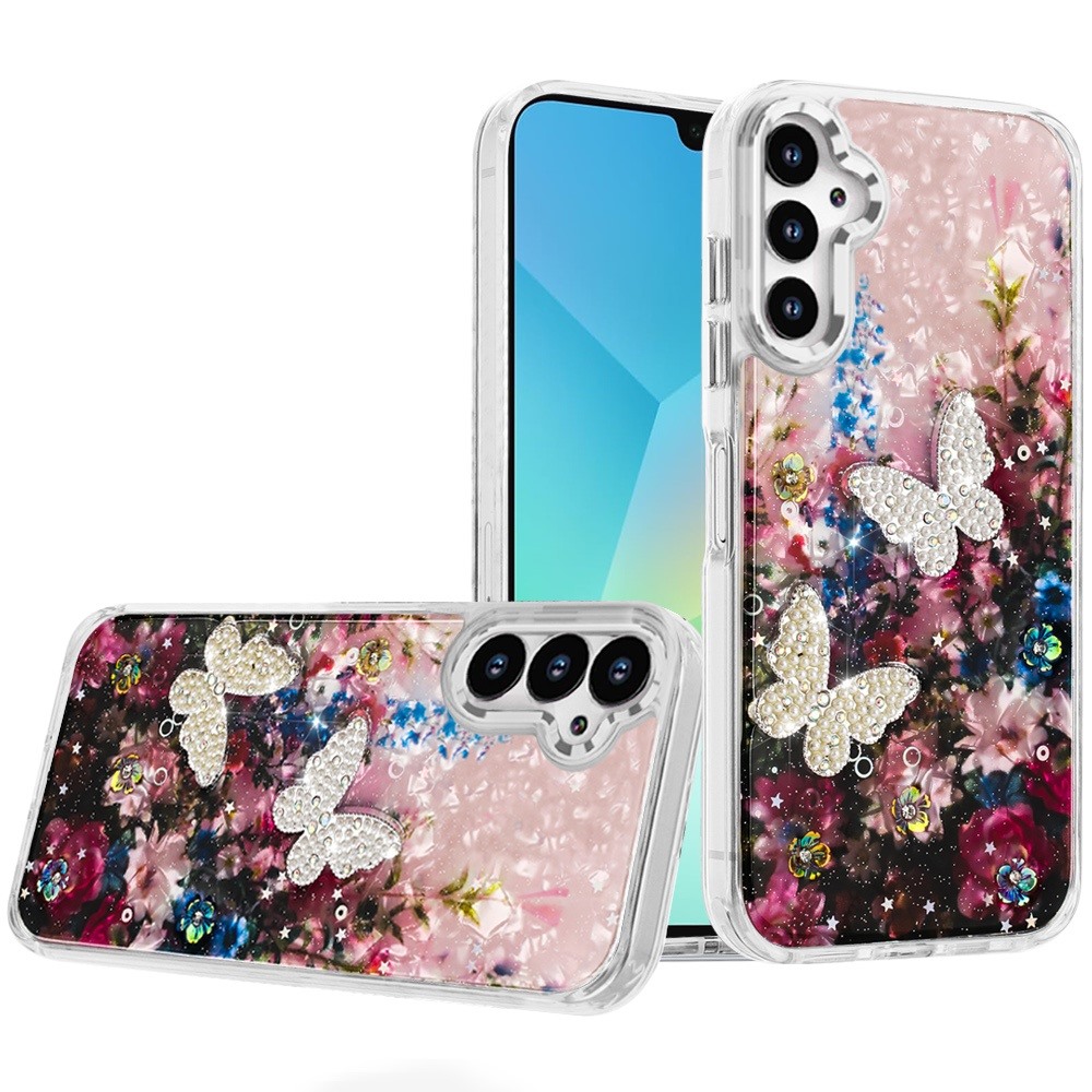 for samsung a16 5g epoxy glitter butterfly ornaments design hq metal buttons hybrid 8