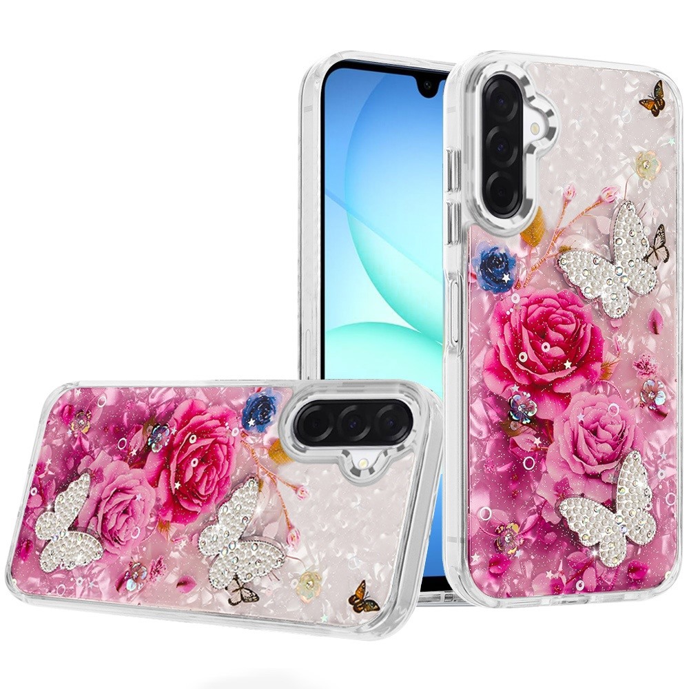 for samsung a17 5g epoxy glitter butterfly ornaments design hq metal buttons hybrid 6
