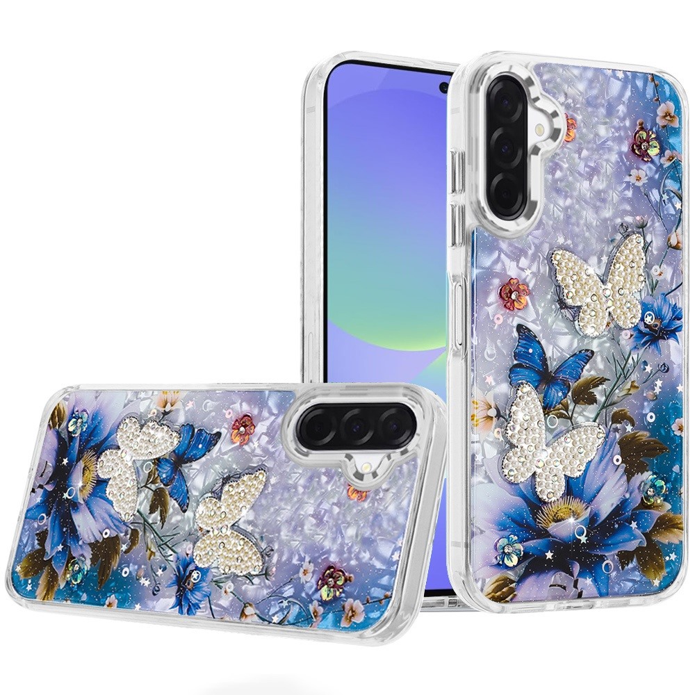for samsung galaxy a37 epoxy glitter butterfly ornaments design hq metal buttons hybrid 1