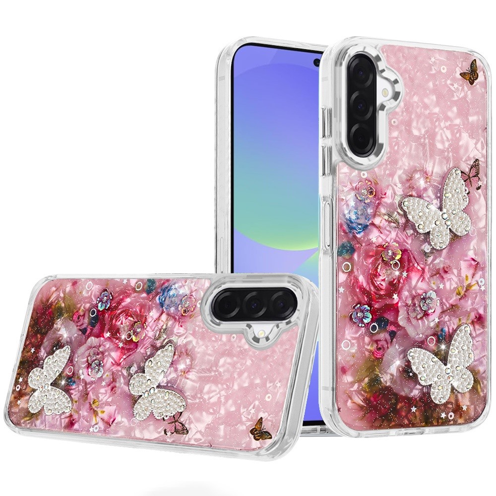 for samsung galaxy a37 epoxy glitter butterfly ornaments design hq metal buttons hybrid 2