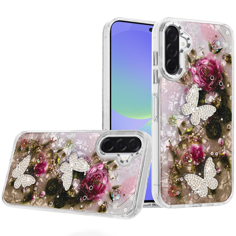 for samsung galaxy a37 epoxy glitter butterfly ornaments design hq metal buttons hybrid 3