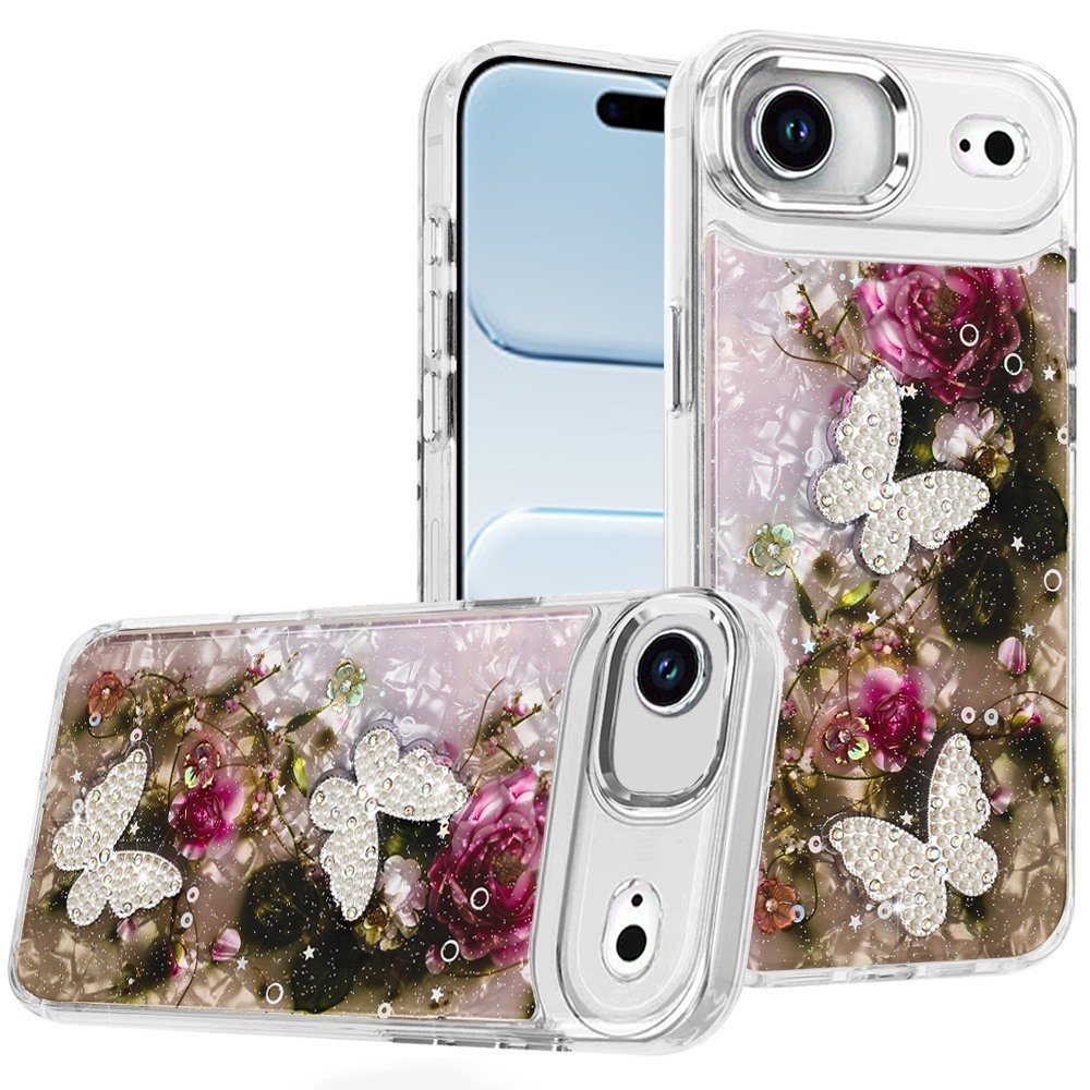 for iphone 17 air epoxy glitter butterfly ornaments design hq metal buttons hybrid 3