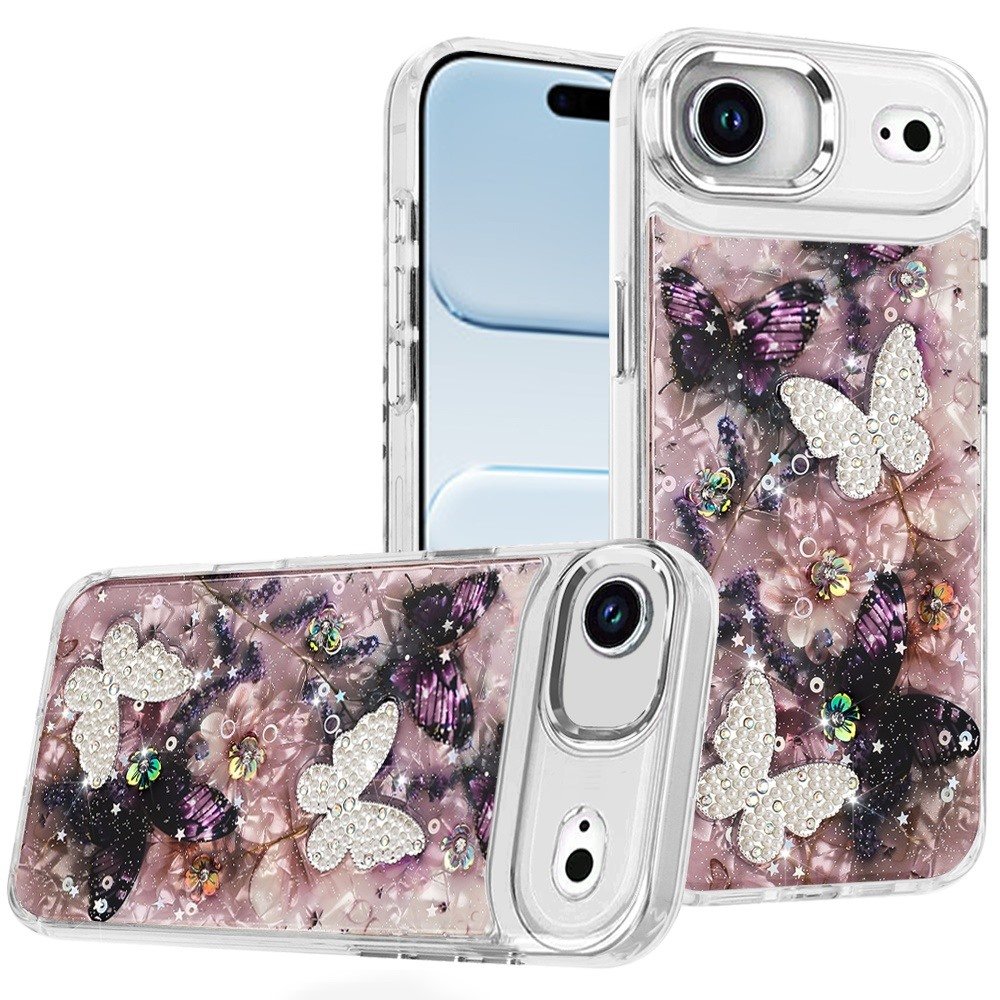 for iphone 17 air epoxy glitter butterfly ornaments design hq metal buttons hybrid 5