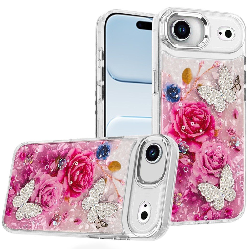 for iphone 17 air epoxy glitter butterfly ornaments design hq metal buttons hybrid 6
