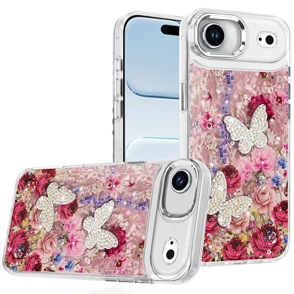 for iphone 17 air epoxy glitter butterfly ornaments design hq metal buttons hybrid 7