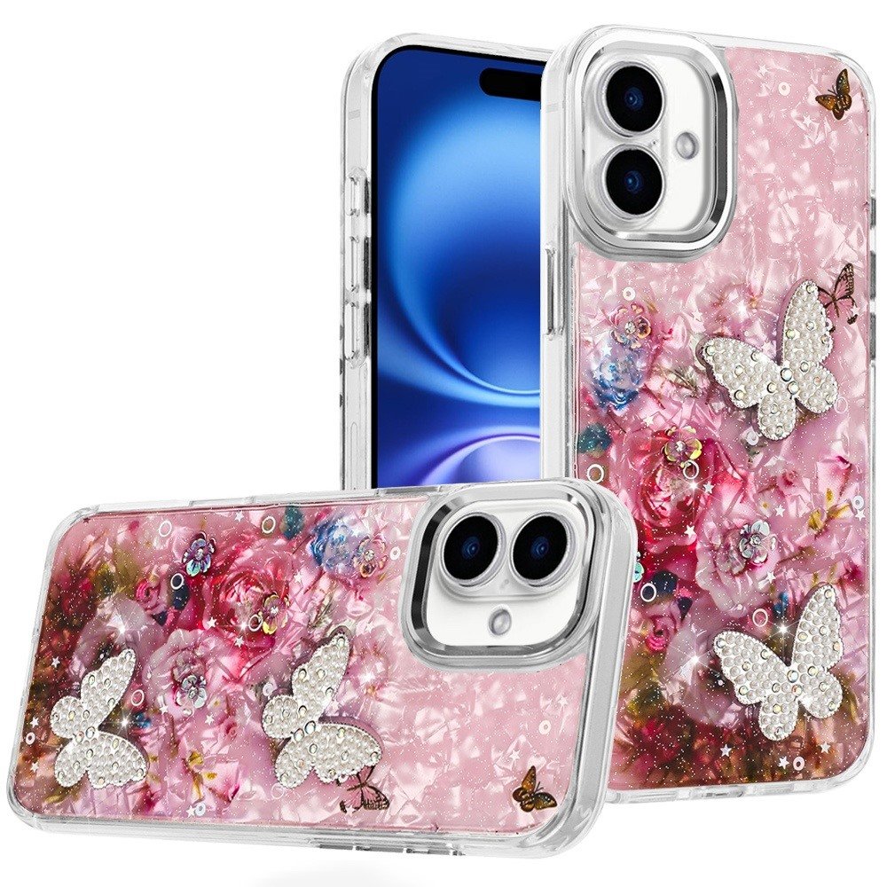 for iphone 17 epoxy glitter butterfly ornaments design hq metal buttons hybrid 2