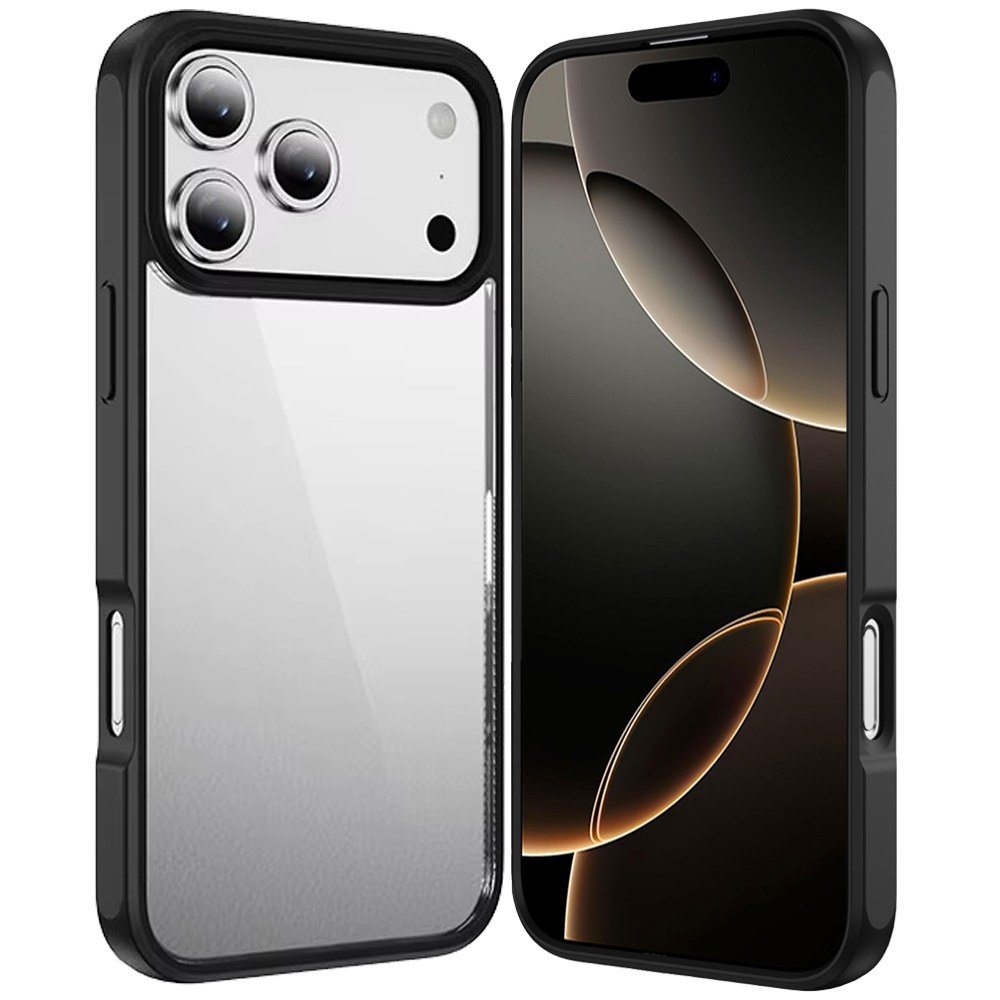 for iphone 17 pro max hq transparent thick 2.0mm hybrid case black