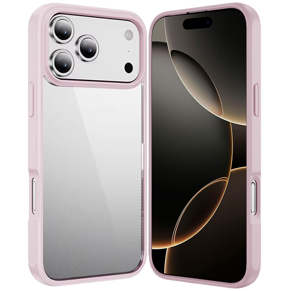 for iphone 17 pro max hq transparent thick 2.0mm hybrid case pink