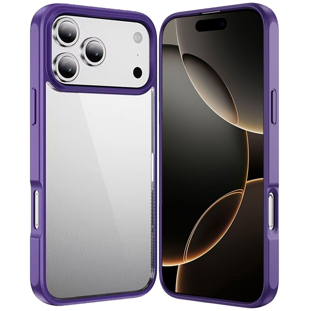 for iphone 17 pro max hq transparent thick 2.0mm hybrid case purple