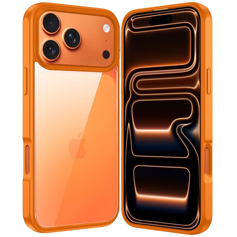 for iphone 17 pro hq transparent thick 2.0mm hybrid case cosmic orange