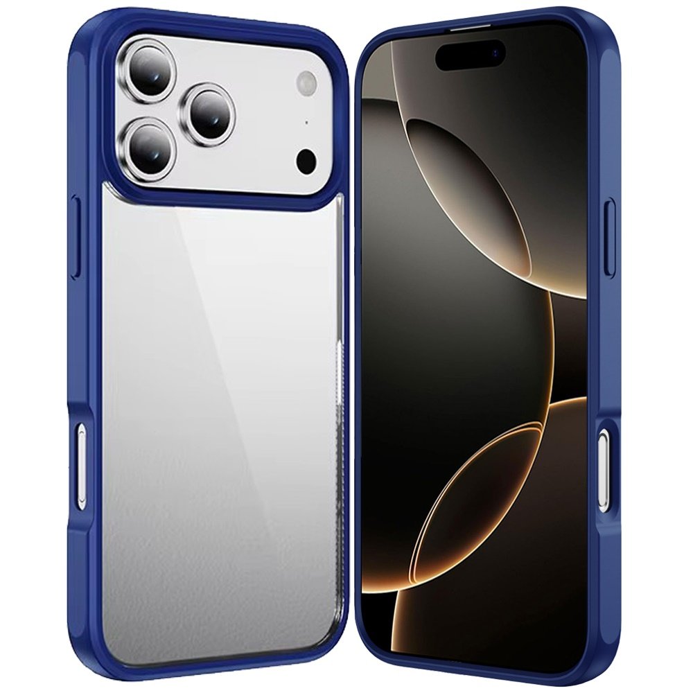 for iphone 17 pro hq transparent thick 2.0mm hybrid case navy blue