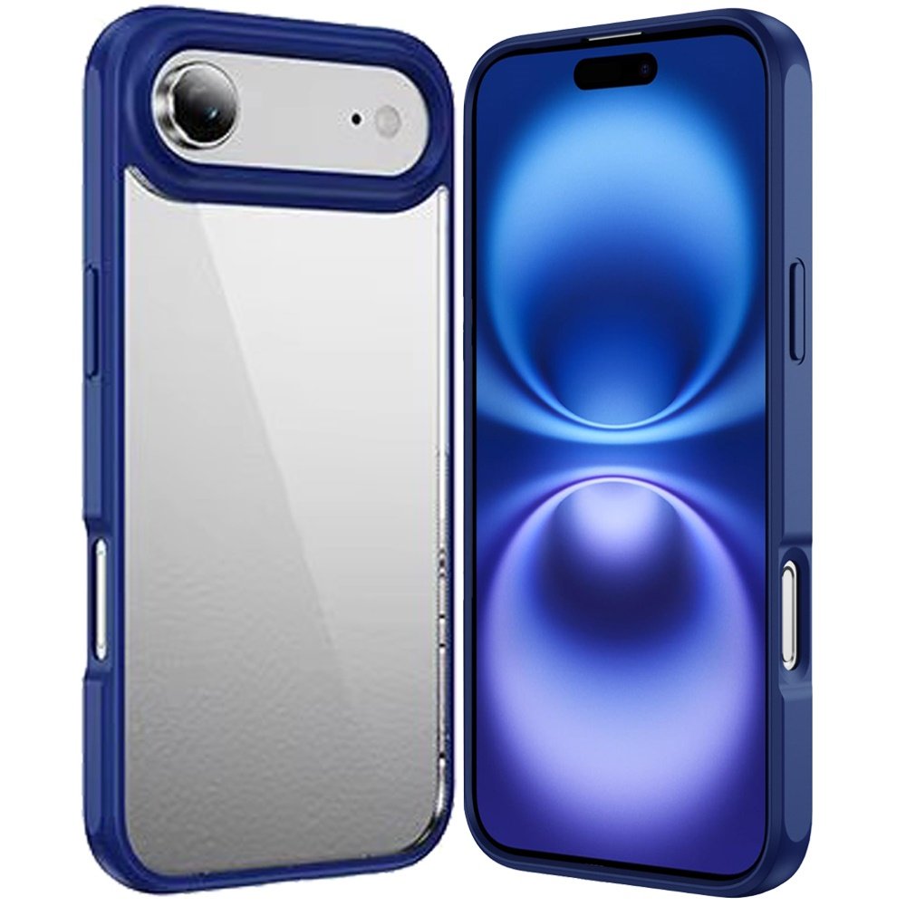 for iphone 17 air hq transparent thick 2.0mm hybrid case navy blue