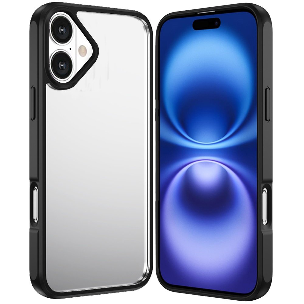 for iphone 17 hq transparent thick 2.0mm hybrid case black